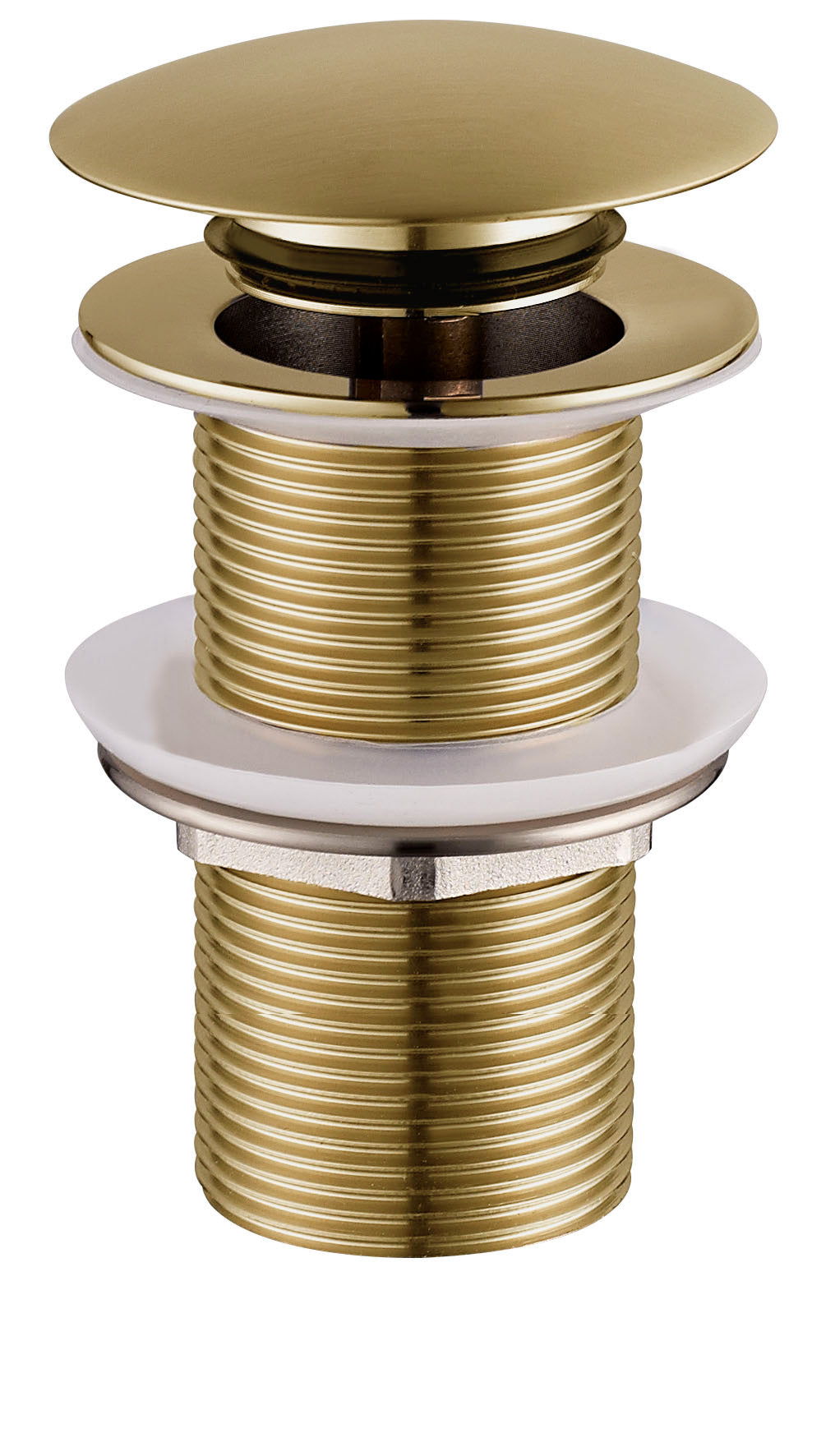 Wiesbaden UniMatch clickwaste afvoerplug verlengd 5/4" geborsteld messing PVD