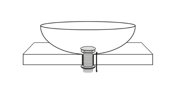 Caral open afvoerplug verlengd 5/4" mat zwart