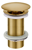 UniMatch open afvoerplug verlengd 5/4" geborsteld messing PVD