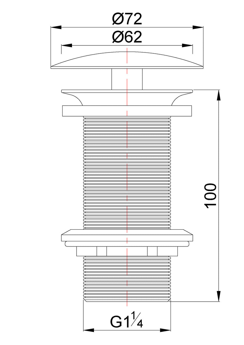 Caral open afvoerplug verlengd 5/4" geborsteld brons koper