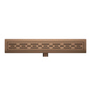 Douchegoot met flens en rooster 70 x 7 cm geborsteld brons koper PVD