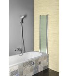 Aqualine Badscherm Vanda 1000x1400 Mm Chroom Melkglas afbeelding 2