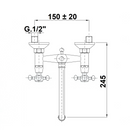 ANTEA Retro Wandmengkraan met Boven Uitloop Brons