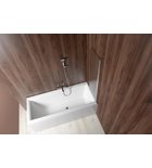 Aqualine Vilma Badscherm 600x1400mm Chroom/right/Melkglas afbeelding 2
