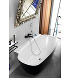 Nigra Back To Wall Bad Cast Marble 158 x 80 x 45 cm Zwart Wit