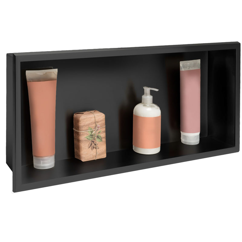 bathroom shelf 30x60 black matt - View 2