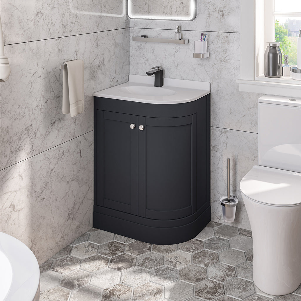 Eastbrook Hardwick Staand Badmeubel 60x45 Cm Hoek Links Mat Antraciet