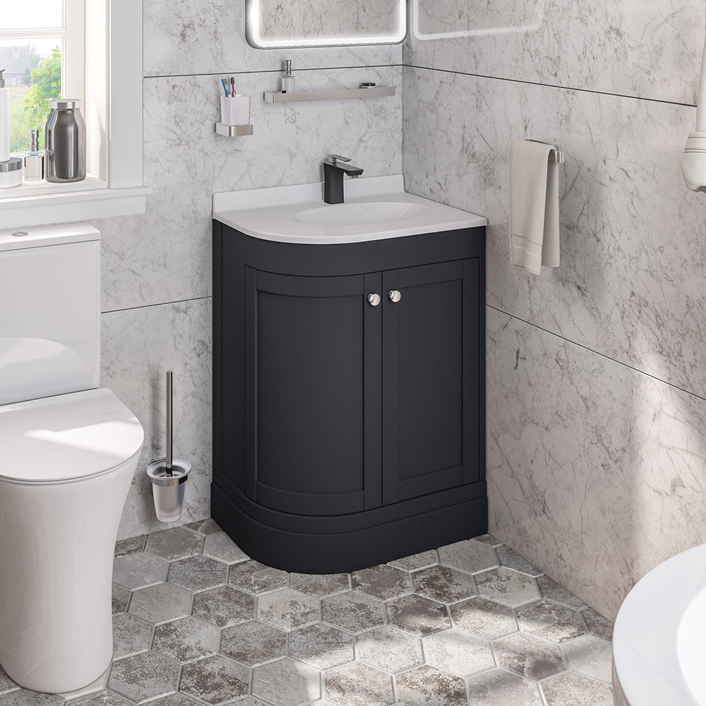 Eastbrook Hardwick Staand Badmeubel 60x45 Cm Hoek Rechts Mat Antraciet