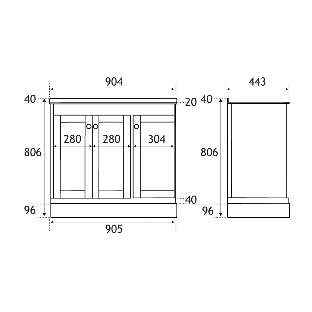 Eastbrook Hardwick Staand Badmeubel 90x45 Cm Hoek Links Mat Antraciet