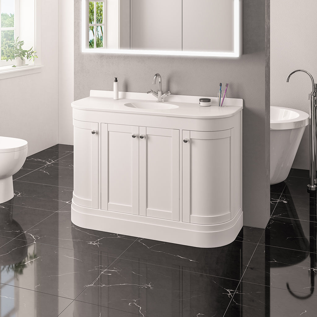 Eastbrook Hardwick Staand Badmeubel 120x45 Cm Met Deuren Mat Wit