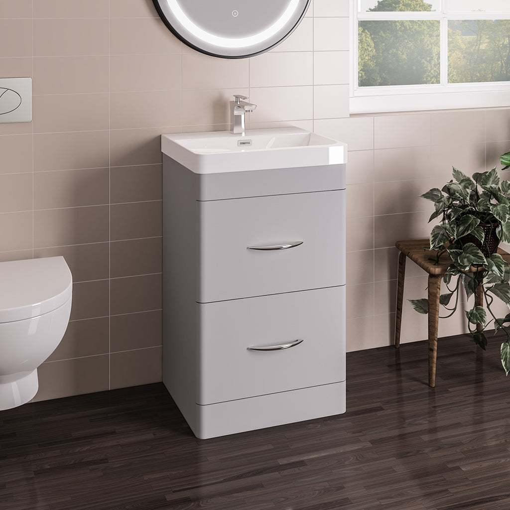 Eastbrook Cavone Staand Badmeubel 60x46 Cm Met Lades Mat Grijs