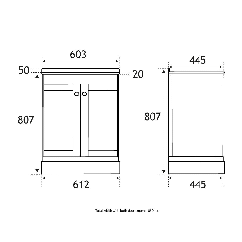 Eastbrook Hardwick Staand Badmeubel 60x45 Cm Met Deuren Mat Kobaltblauw