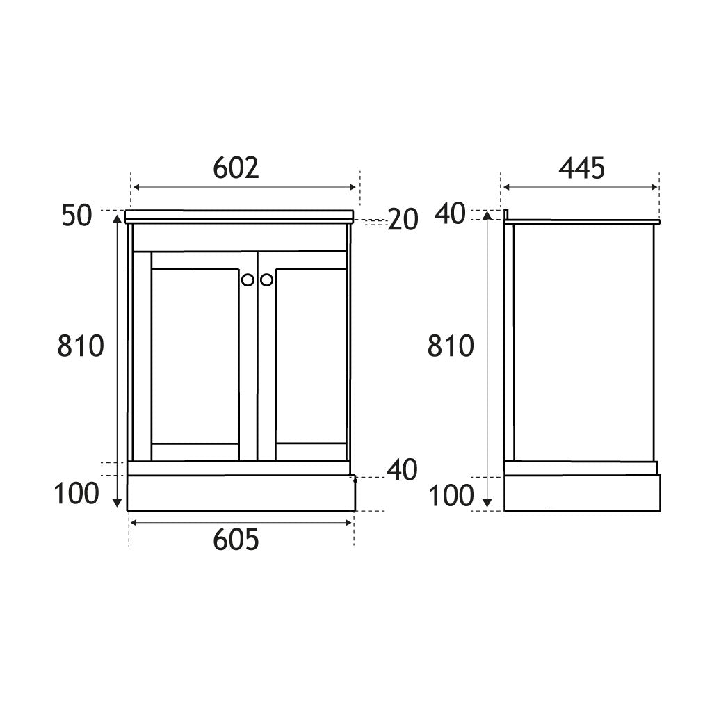 Eastbrook Hardwick Staand Badmeubel 60x45 Cm Hoek Links Mat Kobaltblauw