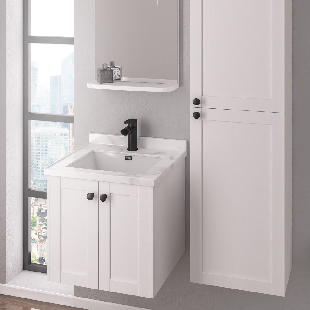 Eastbrook Hardwick Wastafel 60x47 Cm Vierkant Quartz Wit