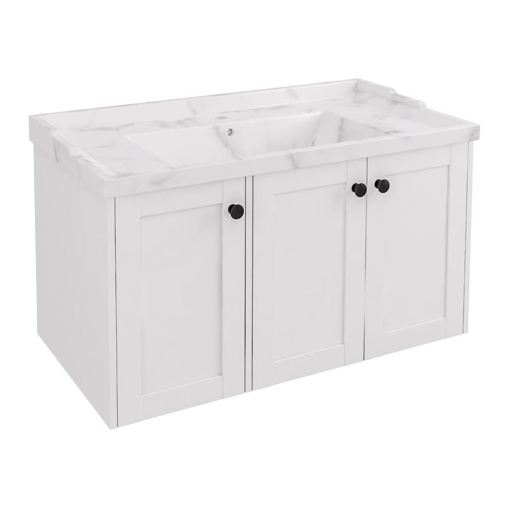 Eastbrook Hardwick hangend badmeubel 90x45 cm vierkant mat wit