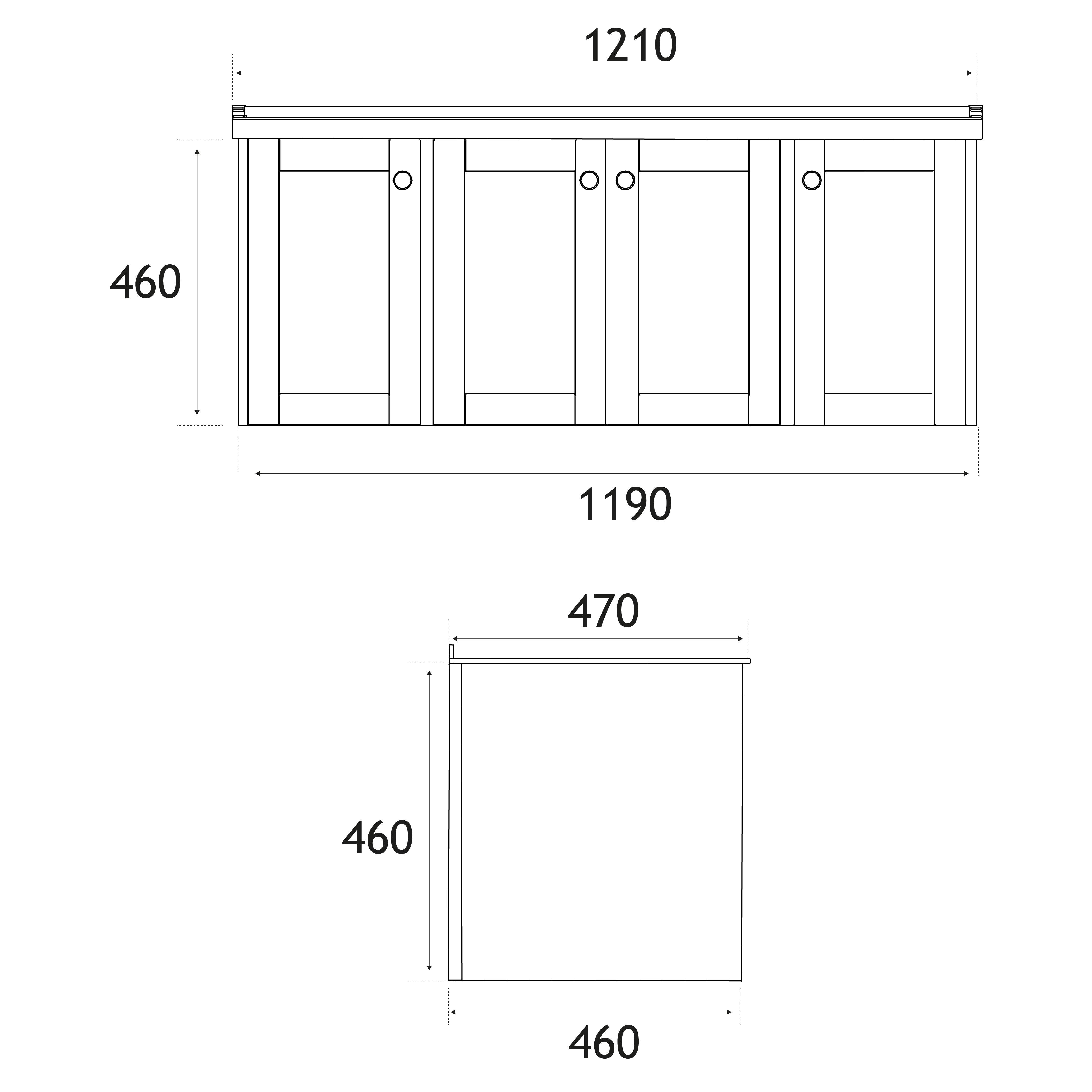Eastbrook Hardwick hangend badmeubel 120x45 cm mat wit