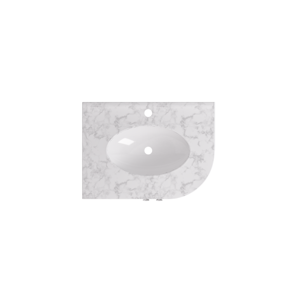 Eastbrook Hardwick wastafel 60x44 cm quartz wit links