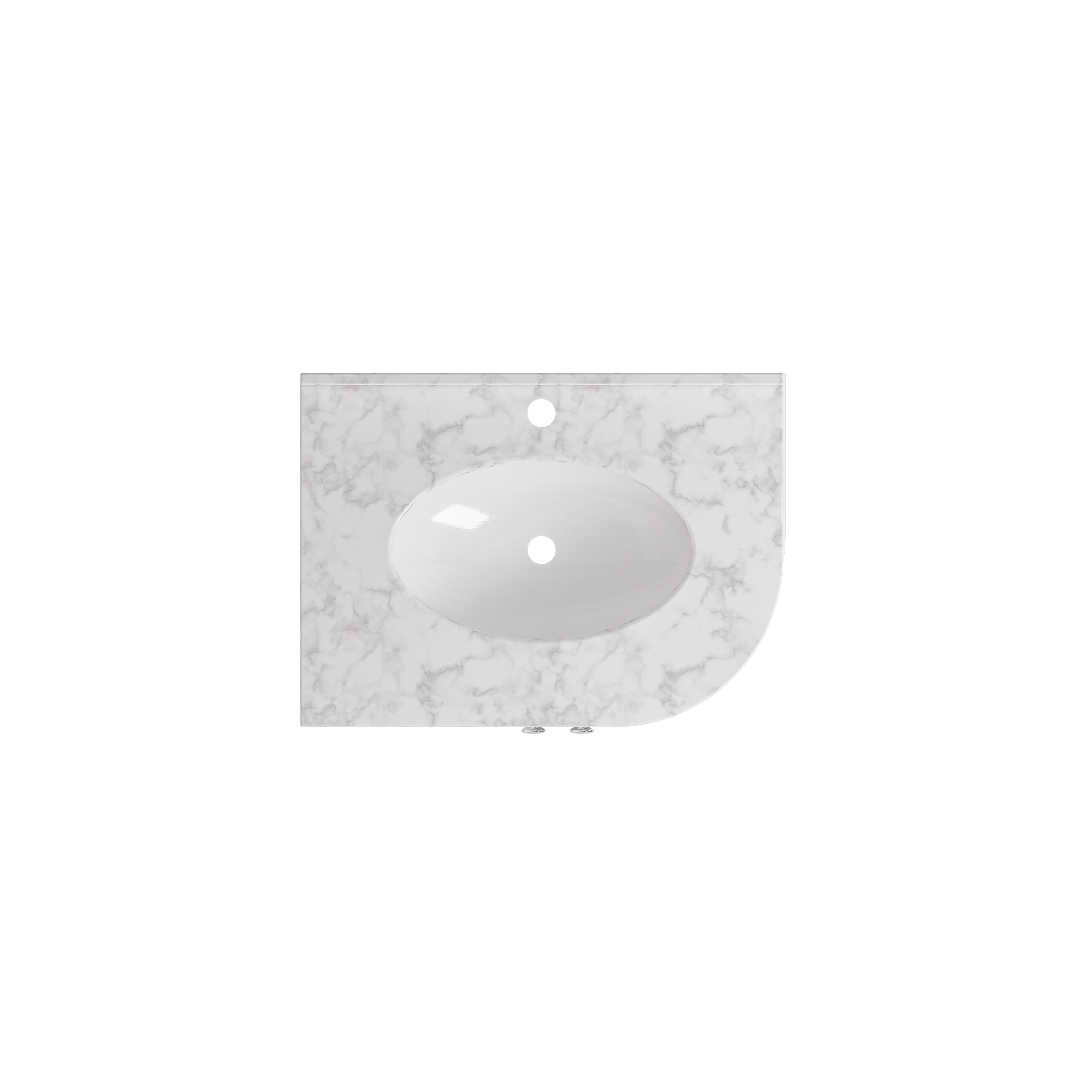 Eastbrook Hardwick Wastafel 60x44 Cm Links Quartz Wit