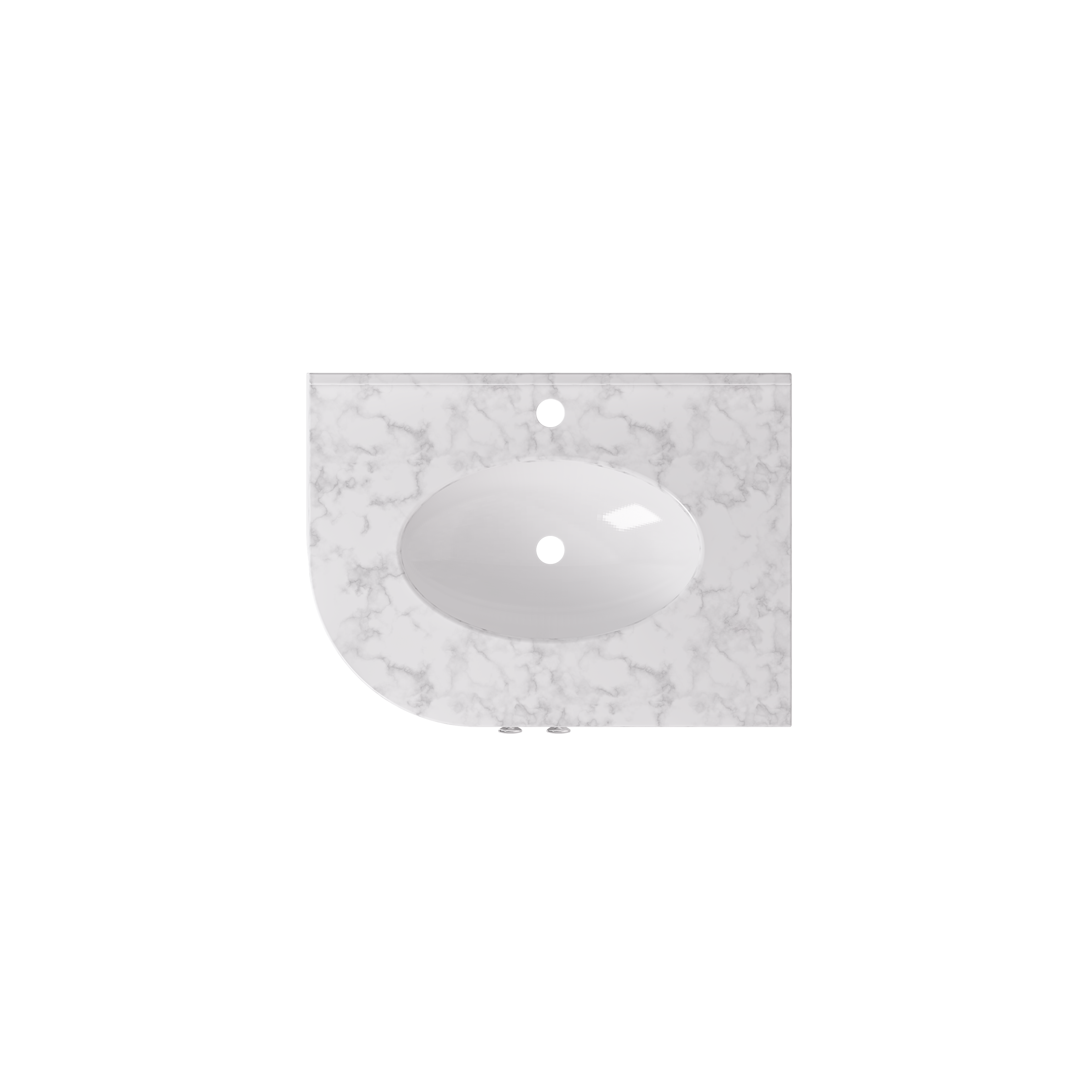 Eastbrook Hardwick Wastafel 60x44 Cm Rechts Quartz Wit