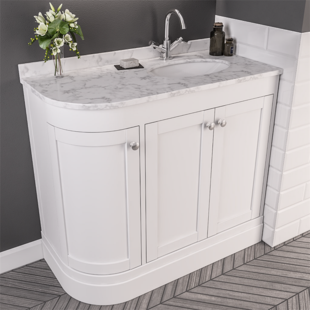Eastbrook Hardwick wastafel 90x44 cm quartz wit rechts