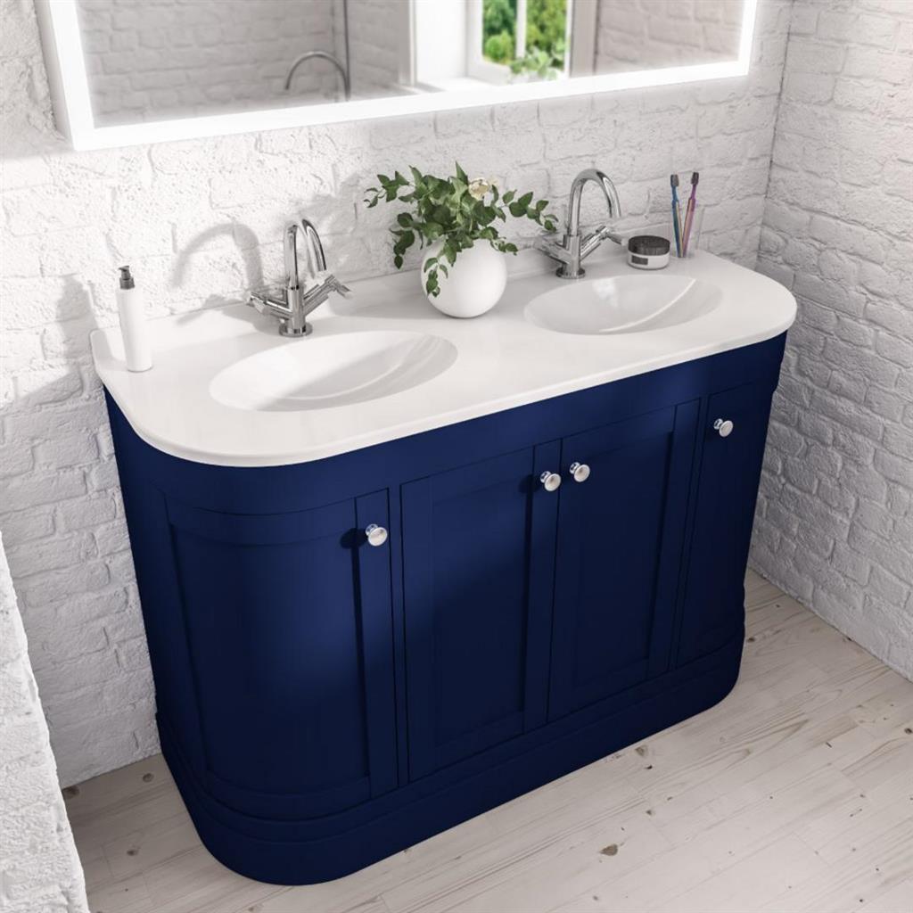 Eastbrook Hardwick staand badmeubel 120x45 cm dubbel mat kobaltblauw