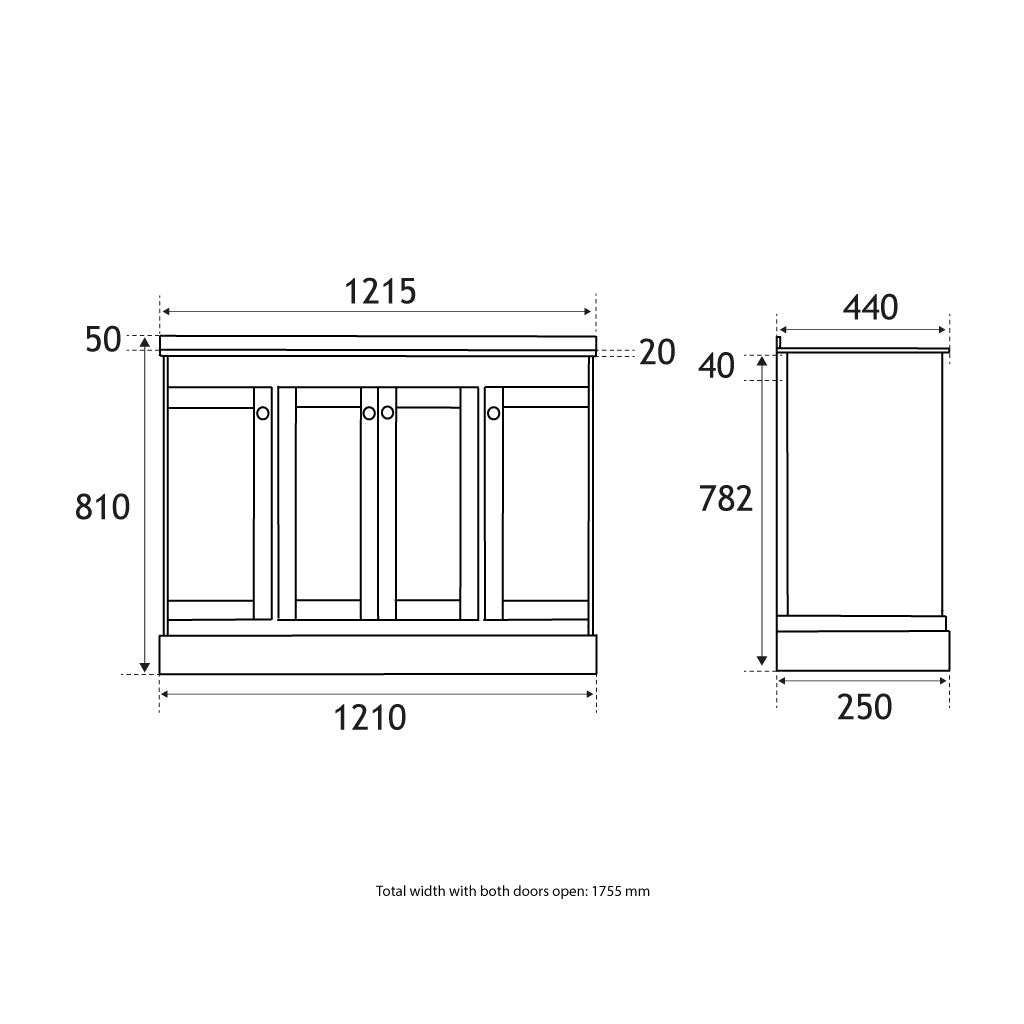 Eastbrook Hardwick Staand Badmeubel Dubbele Wastafel Kobaltblauw