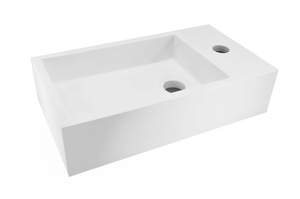 Lotte fontein rechts 40 x 22 x 10 cm solid surface mat wit – Wiesbaden – Mat Wit – Fonteinen | Dealplein