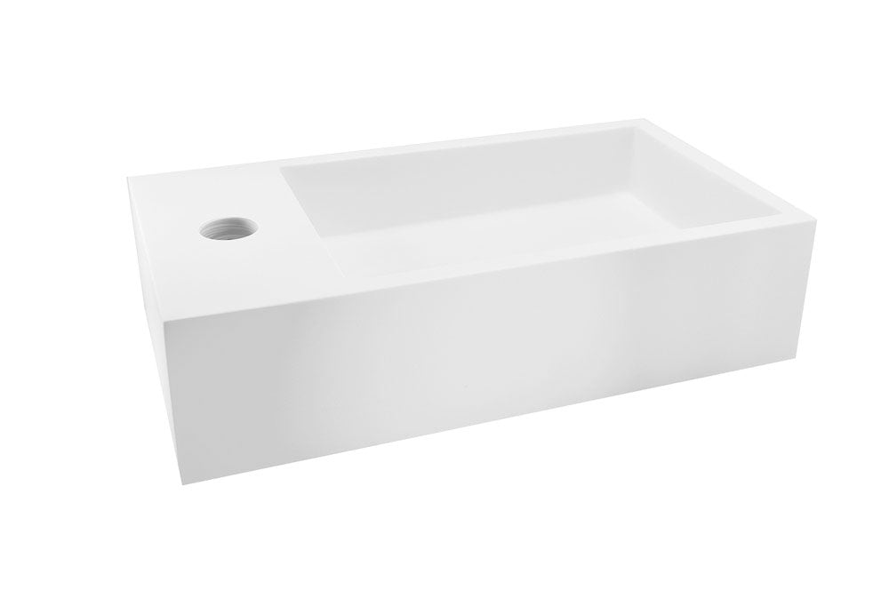 Lotte fontein links 40 x 22 x 10 cm solid surface mat wit – Wiesbaden – Mat Wit – Fontein | Dealplein