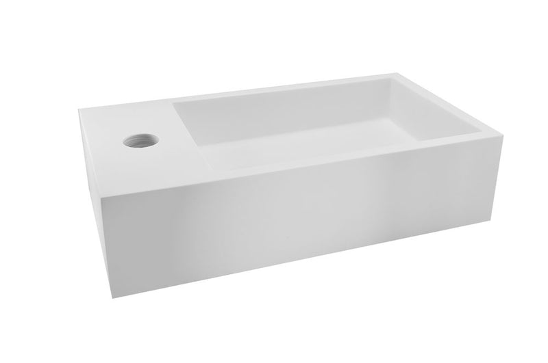 Wiesbaden Solid surface fontein links 40 x 22 x 10 cm mat wit