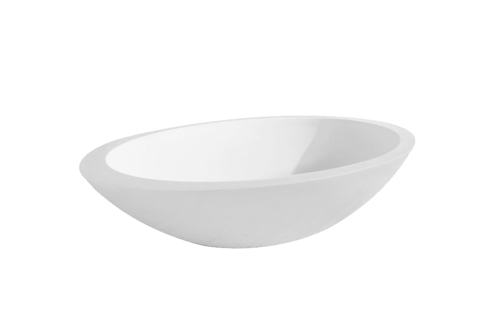 Kim waskom ovaal 59 x 35 x 11 cm solid surface mat wit – Wiesbaden – Mat Wit – Waskom | Dealplein