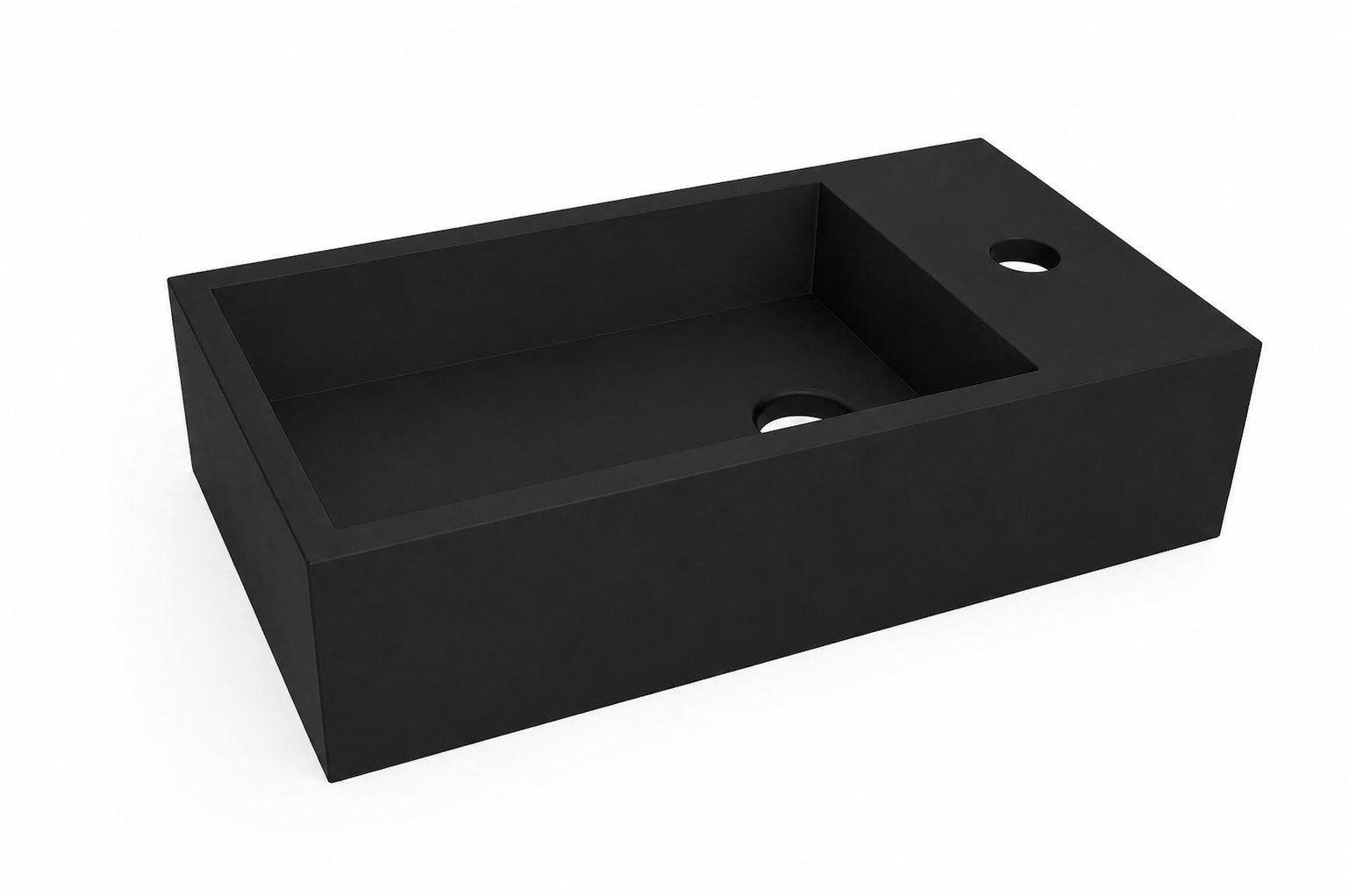 Lotte fontein rechts 40 x 22 x 10 cm solid surface mat zwart – Wiesbaden – Mat Zwart – Waskom | Dealplein