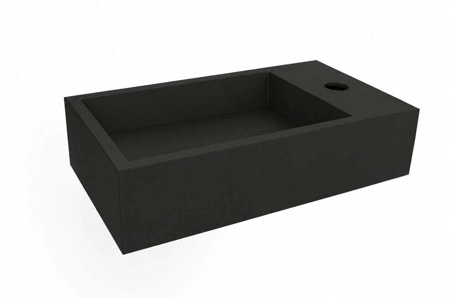 Lotte fontein rechts 40 x 22 x 10 cm solid surface mat zwart – Wiesbaden – Mat Zwart – Waskom | Dealplein