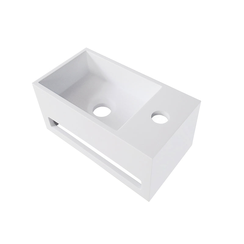 Wiesbaden Julia fontein rechts Solid surface 35 x 20 x 16 cm mat wit