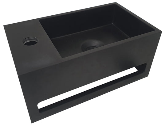 Wiesbaden Julia fontein links Solid surface 35 x 20 x 16 cm mat zwart