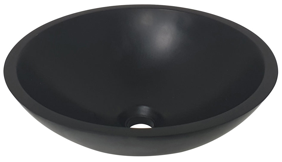 Productafbeelding – Valerie waskom rond 43 x 13 cm solid surface mat zwart
