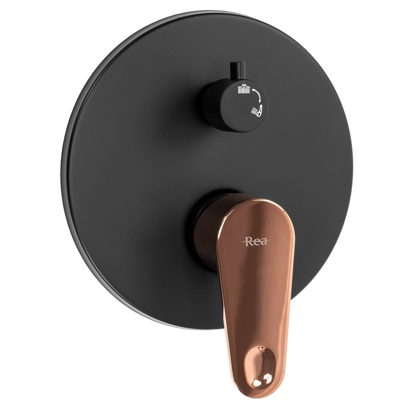 Inbouw regendoucheset REA MILD BLACK ROSE GOLD + BOX - View 2