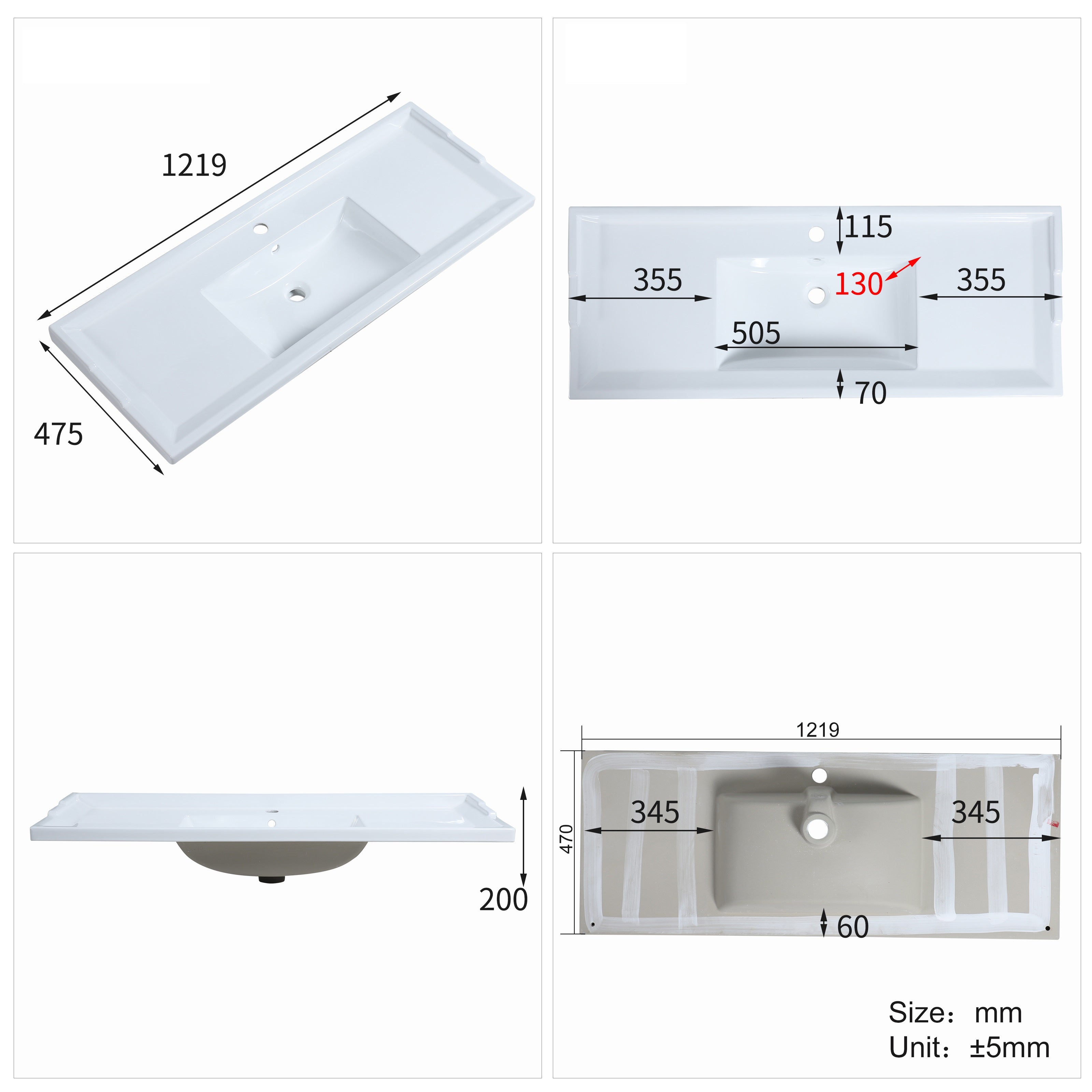 Eastbrook Hardwick wastafel 120x47 cm keramiek wit
