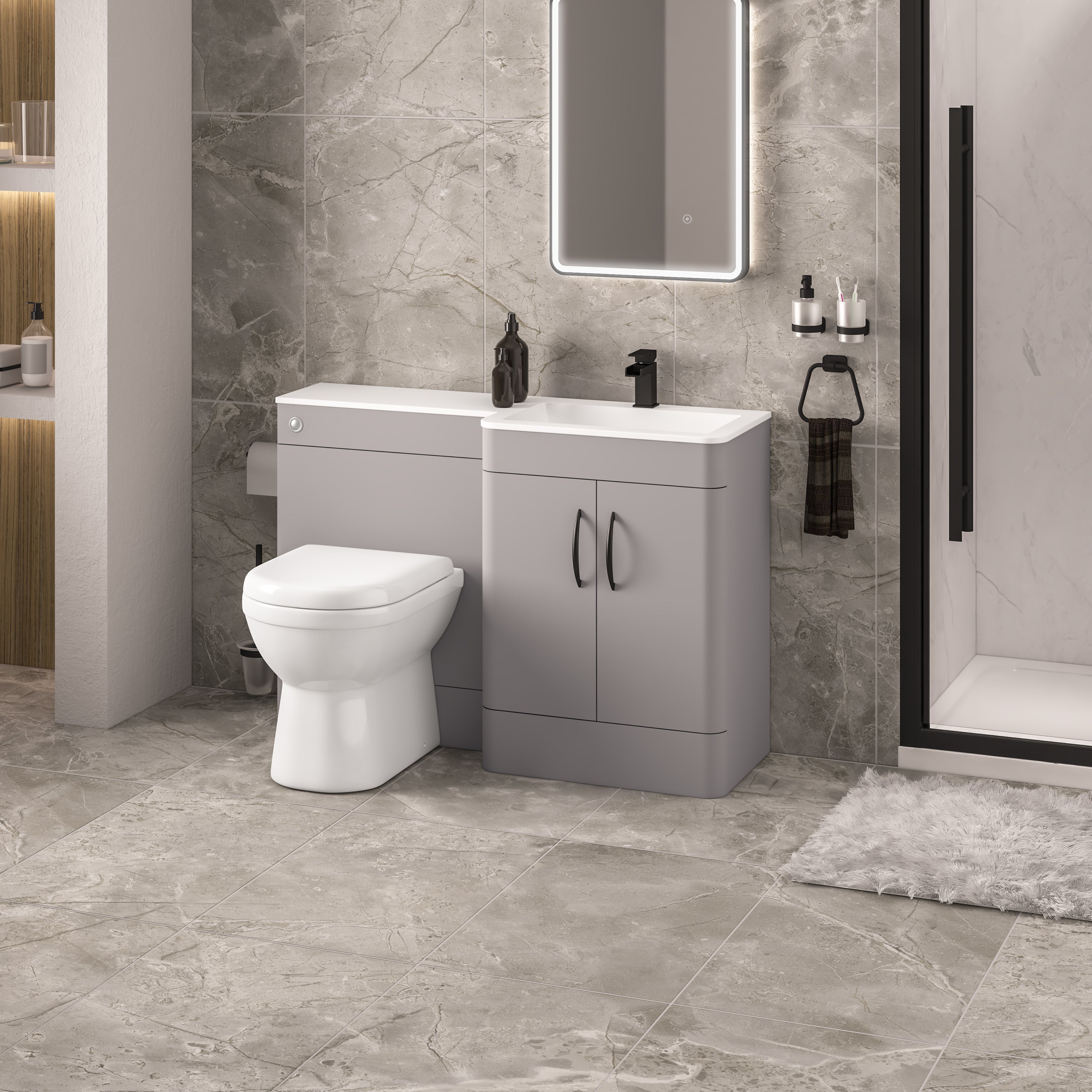 Eastbrook Chaddesley Staand Combinatiemeubel 120x46 Cm Combinatiemeubel Mat Grijs