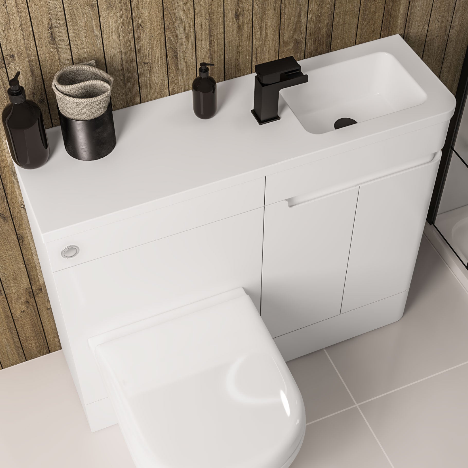 Eastbrook Arda Staand Badmeubel 50x46 Cm Rechts Met Deuren Hoogglans Wit