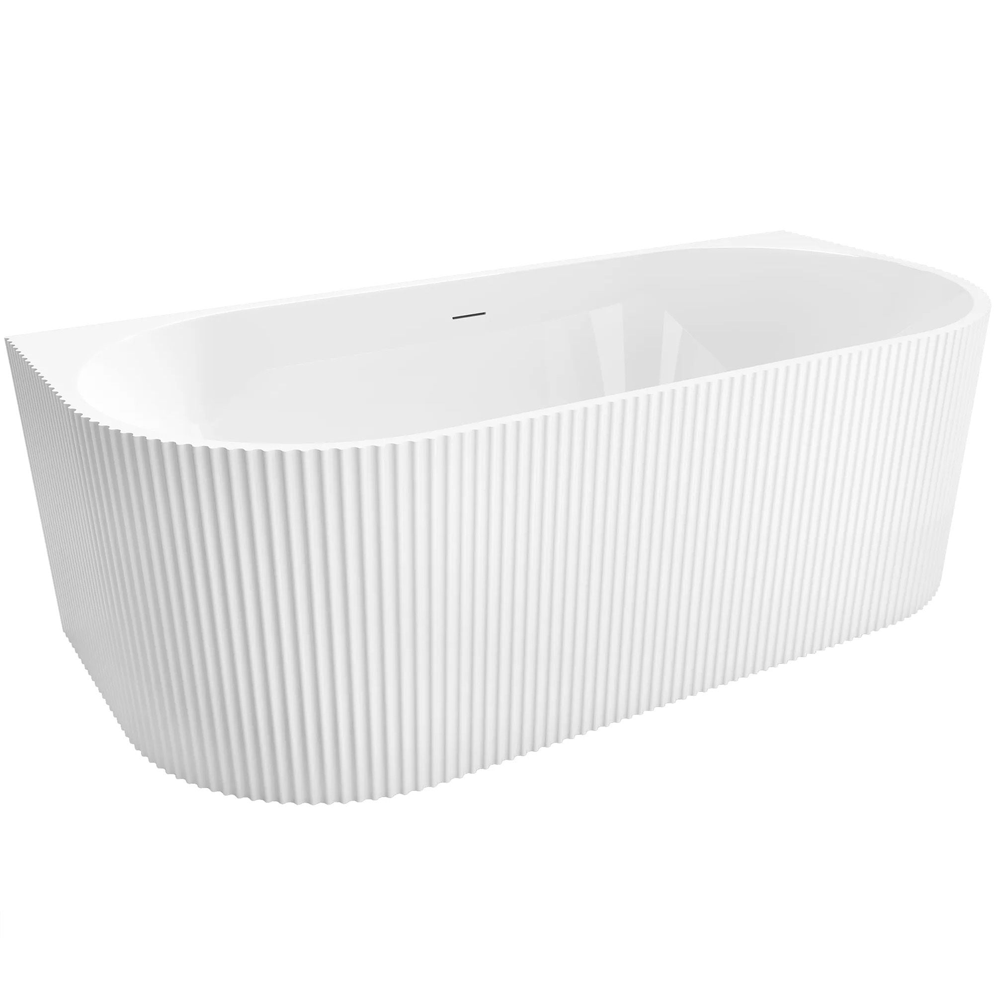 Badkuip VENETA  170cm Back to Wall met Ribbelfront