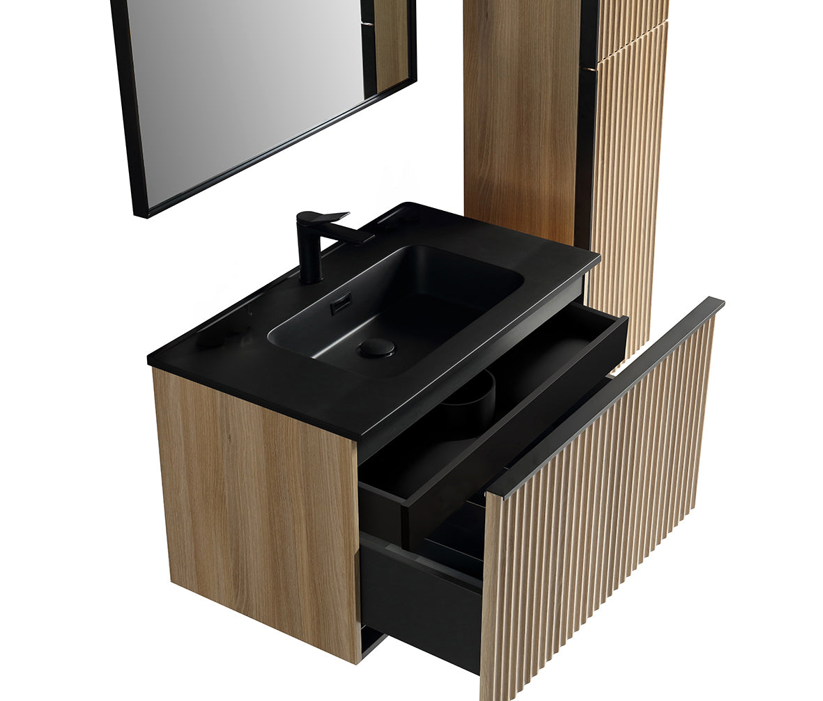 Ribbella onderkast met 1 lade 80 x 45 cm naturel eik – Xellanz – Eiken – Badmeubel | Dealplein