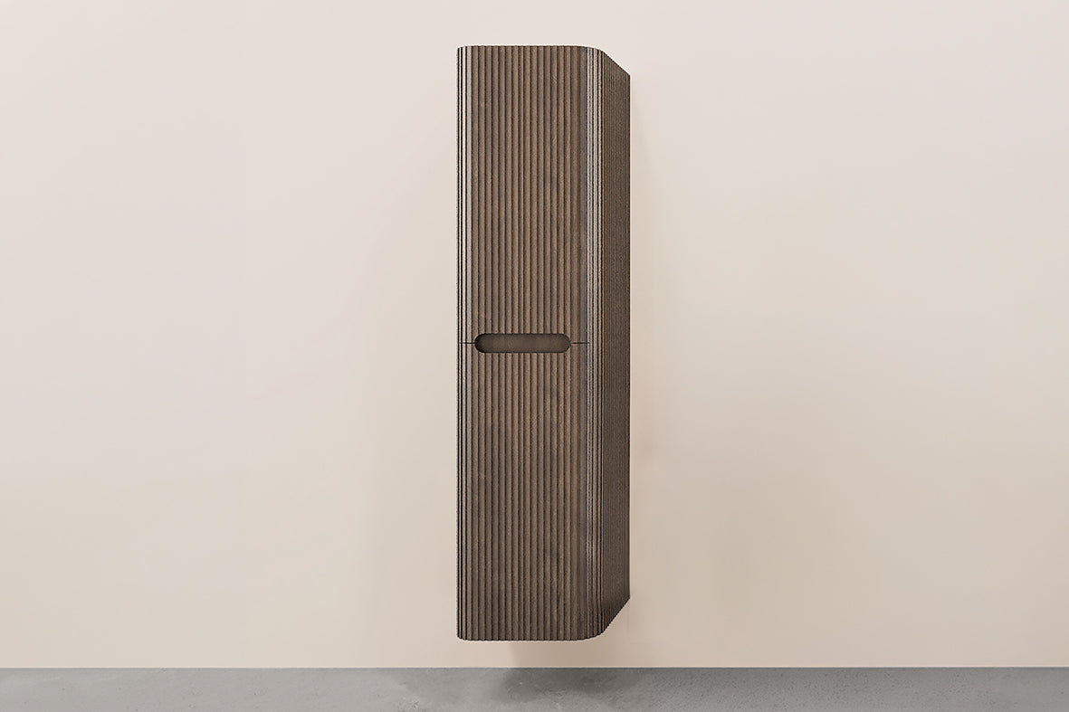 Wiesbaden Sulora kolomkast afgeronde hoeken geribbeld 160 x 40 x 35 cm bruin eiken