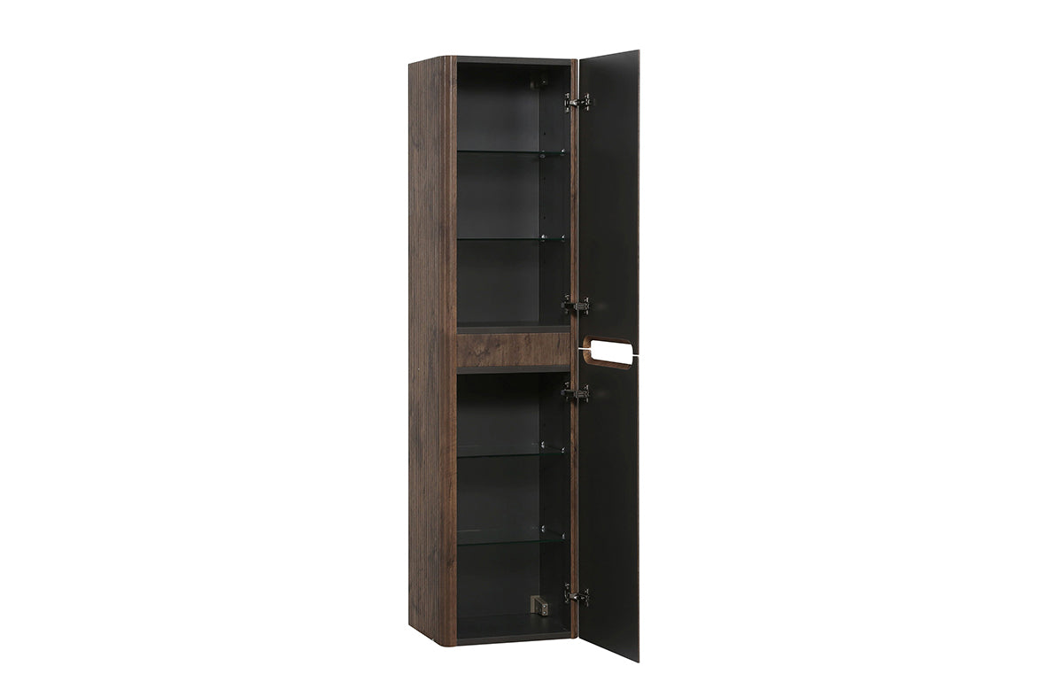 Wiesbaden Sulora kolomkast afgeronde hoeken geribbeld 160 x 40 x 35 cm bruin eiken