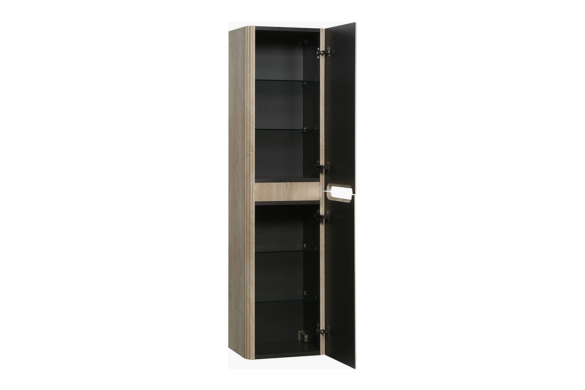 Wiesbaden Sulora kolomkast afgeronde hoeken geribbeld 160 x 40 x 35 cm licht eiken