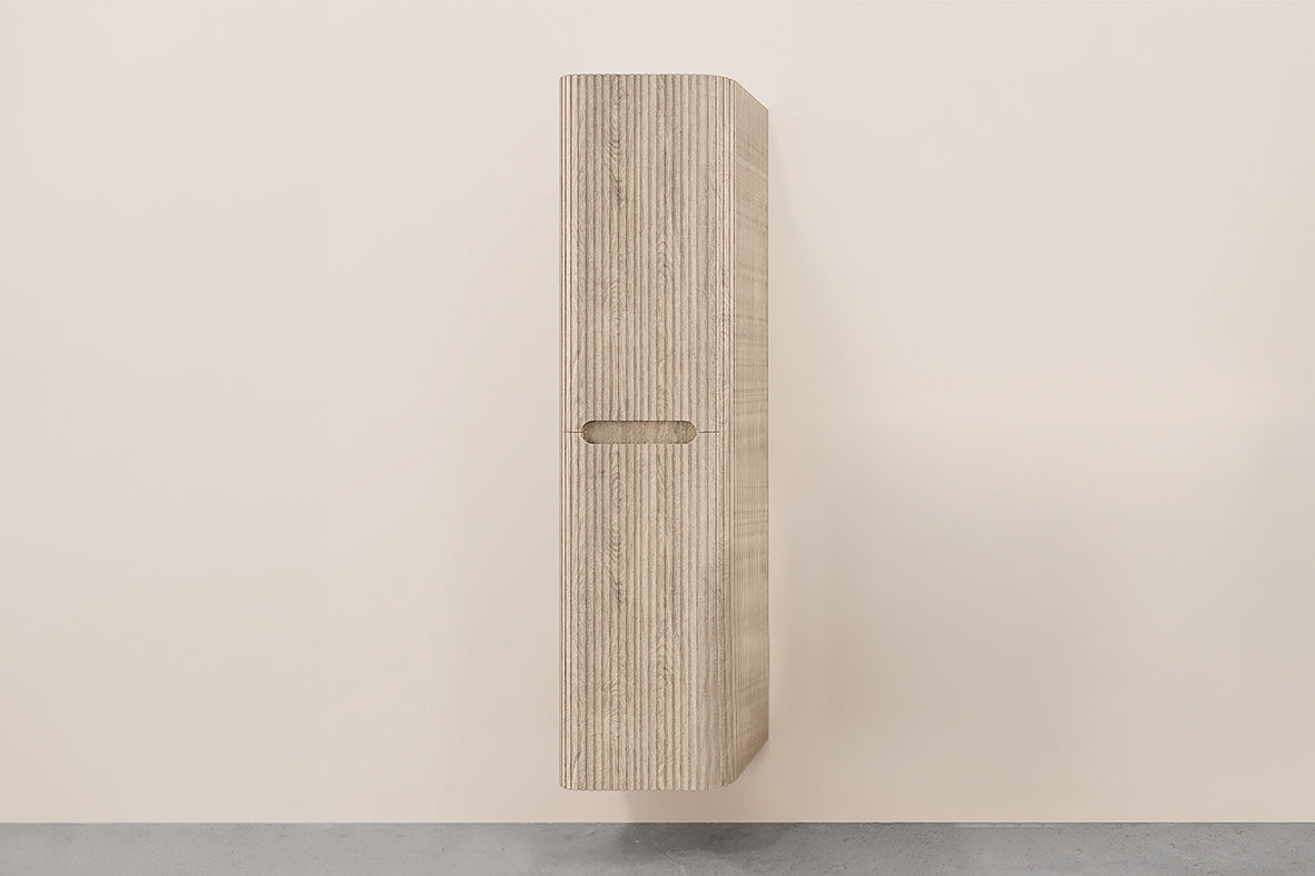 Wiesbaden Sulora kolomkast afgeronde hoeken geribbeld 160 x 40 x 35 cm licht eiken