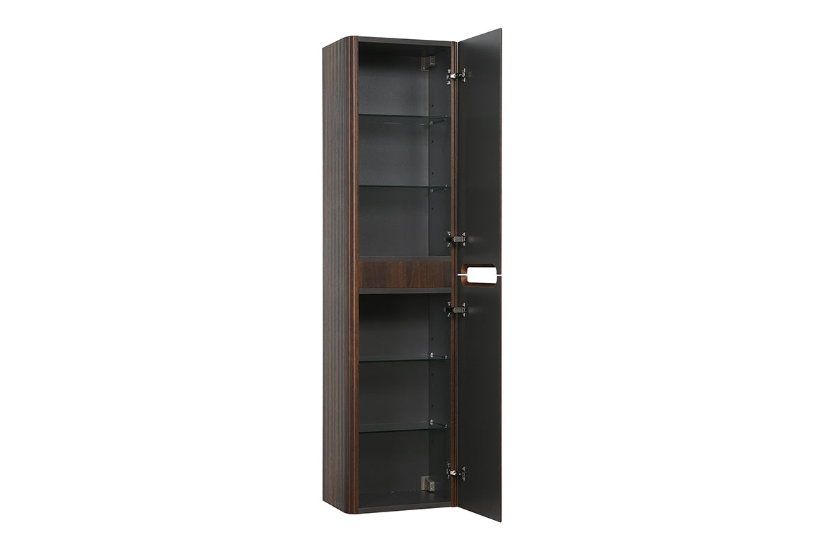 Wiesbaden Sulora kolomkast afgeronde hoeken geribbeld 160 x 40 x 35 cm walnoot