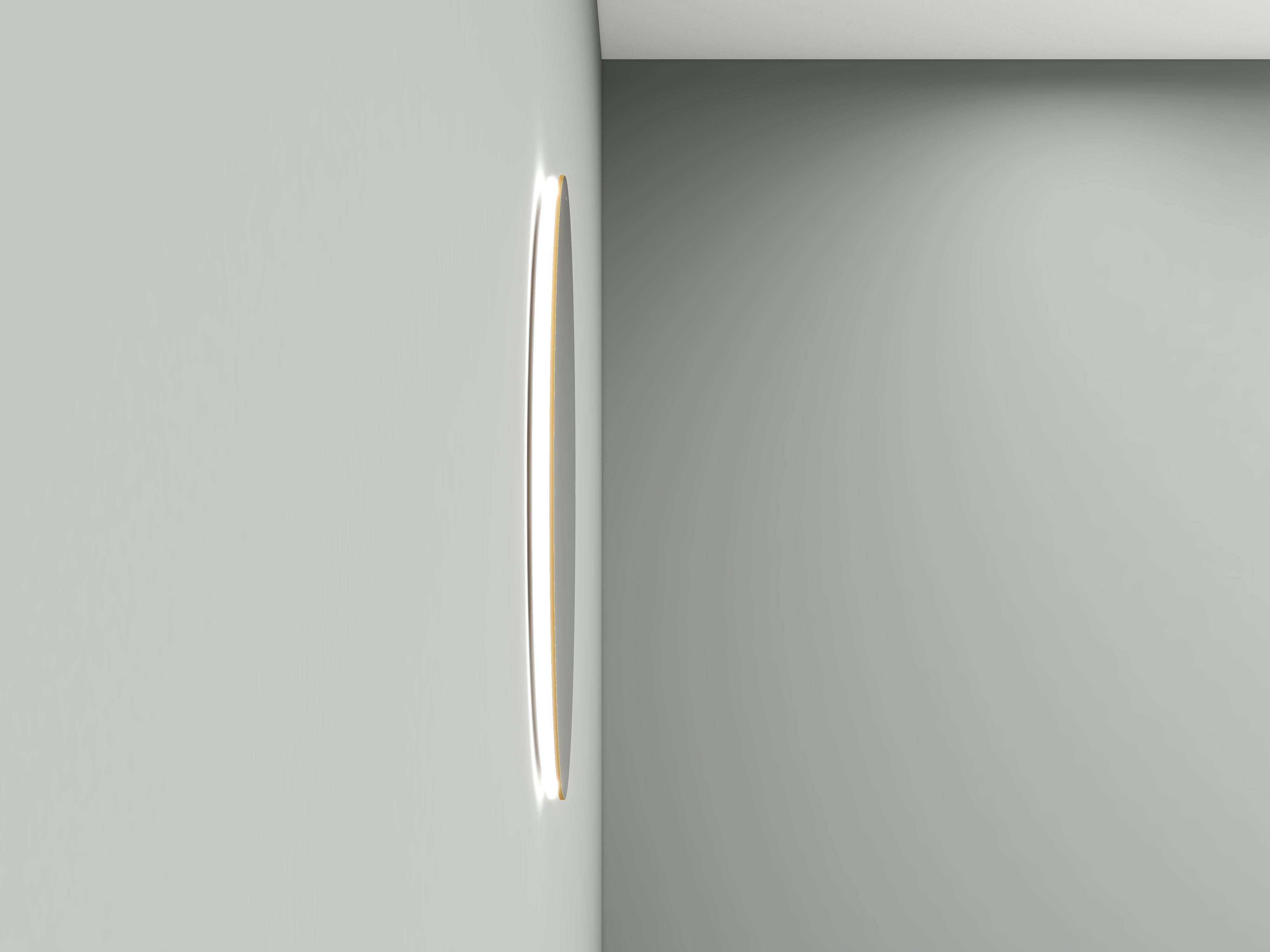 Wiesbaden Novi spiegel rond met LED, dimbaar 60 cm geborsteld messing