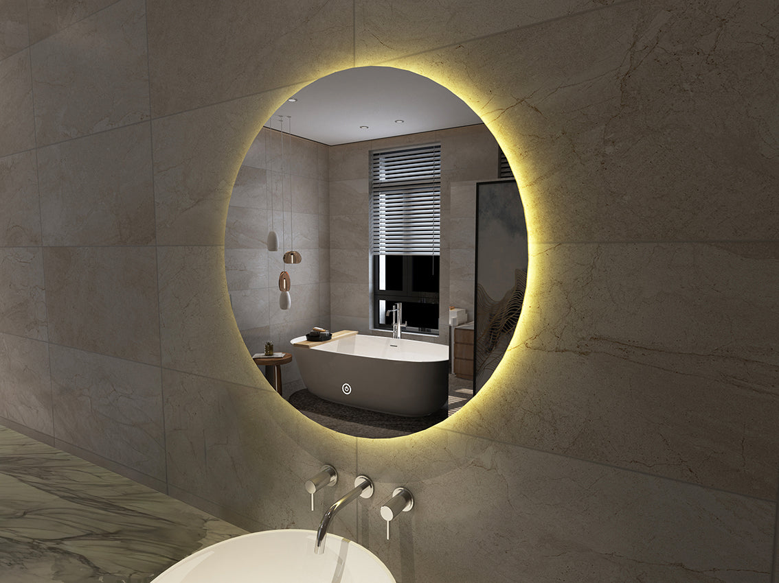 Giro spiegel rond met LED, dimbaar en spiegelverwarming 120 cm
