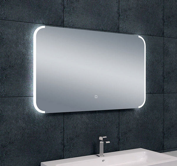 Bracket spiegel rechthoek met LED, dimbaar en spiegelverwarming 100 x 60 cm