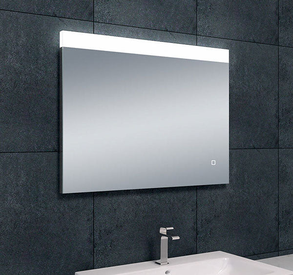 Single spiegel rechthoek met LED, dimbaar en spiegelverwarming 80 x 60 cm